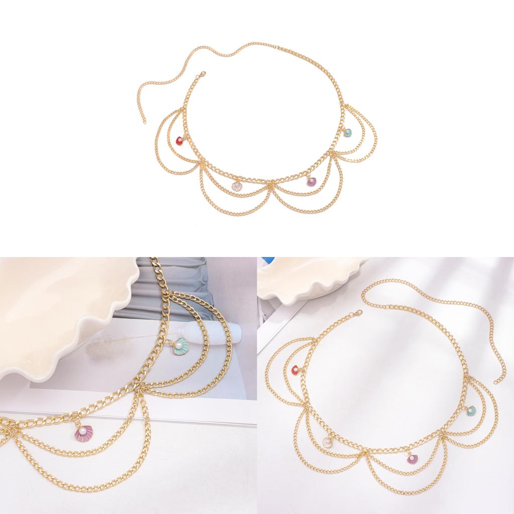 Bohemian Shell Tassel Waist Chain For Women With Metal Tribal Design Summer Accessory