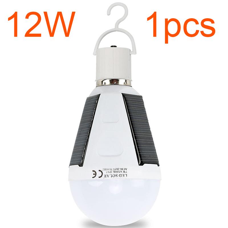 Wiederaufladbare LED-Glühbirne E27 LED-Solarlampe 7W 12W 85V-265V Außen Notfall Solarbetriebene Glühbirne Reise Angel Camping Licht