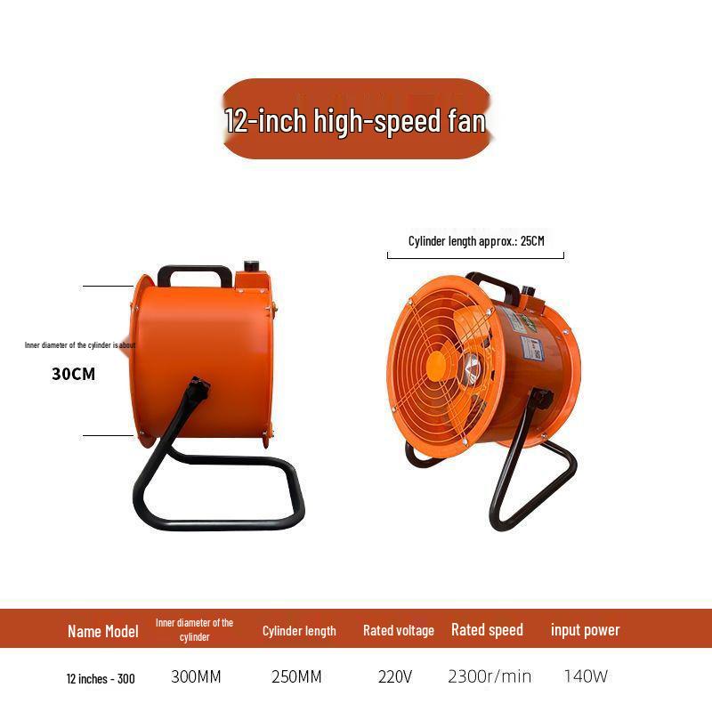 High-Power Industrial Handheld Fan for Workshops and Construction Sites