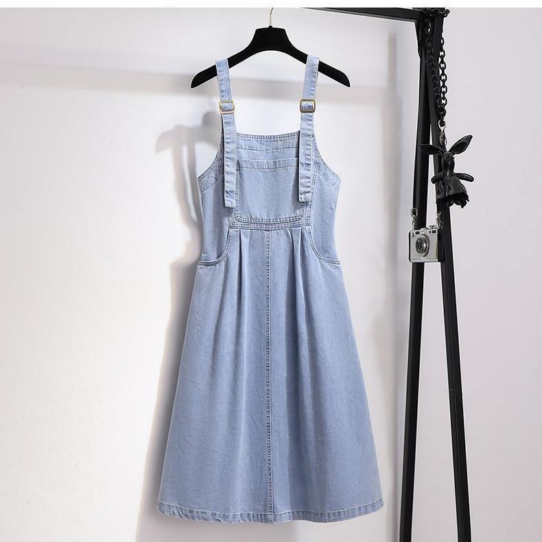 Women's Petites French Doll Collar Denim Overall Skirt - Unique Spring 2026 Fashion