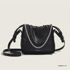 Niche Design Bag New Fashion High-end Pleated Shoulder Bag Versatile Summer Popular Messenger Bag Black
