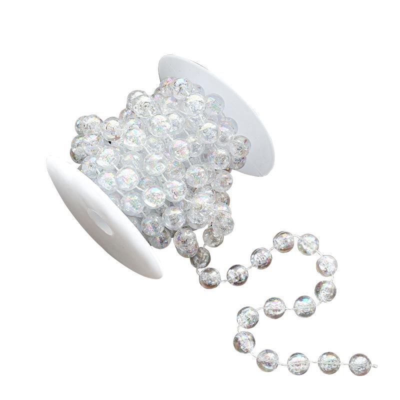 Clear Plastic Beaded Christmas Tree Ornament Chain