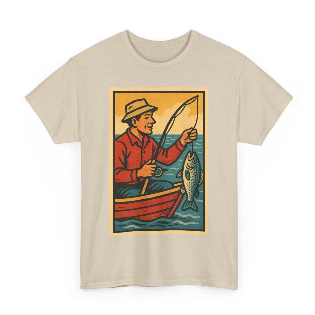 Fisherman T-Shirt: Vintage Retro Comic Angler Gift