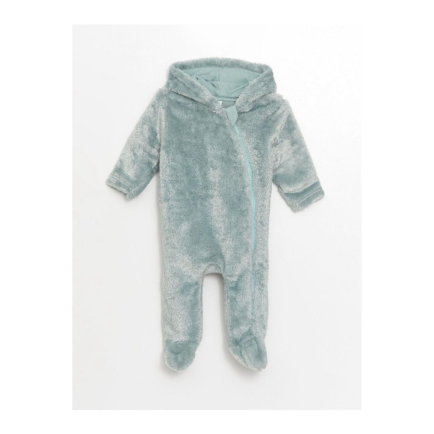 

Lcw Baby Blue Hooded Plush Baby Boy Jumpsuit 1-3 AY