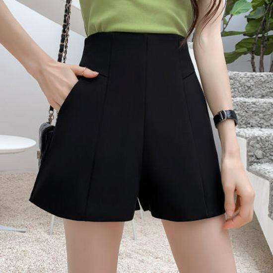 

Summer 2024 High-Waisted A-Line Slimming Women s Suit Shorts - Loose Fit, Wide-Leg, Short-Sleeved. L білий