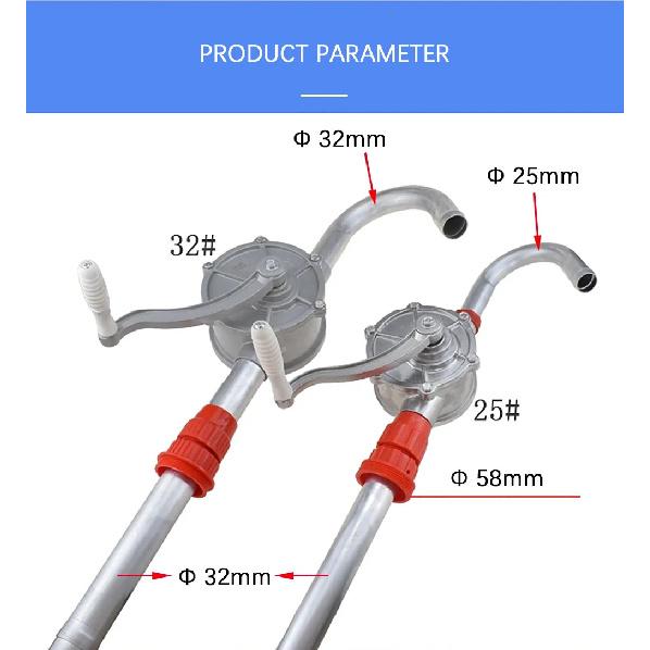 Manual Fuel Diesel Pump Hand-operated Petroleum Pump for 200L Oil Drum Car Truck Heavy Light Oil Extraction Transfer Tool