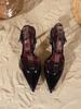 French Chic High-Heeled Slingback Sandals - Pointed Toe Stiletto Heels