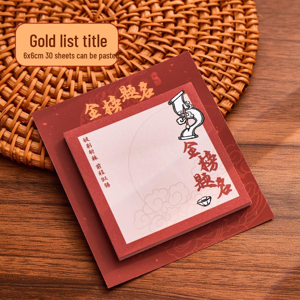 Golden List Scholar Study Sticky Notes for Students - Tearable & Reusable Stickers for Exams