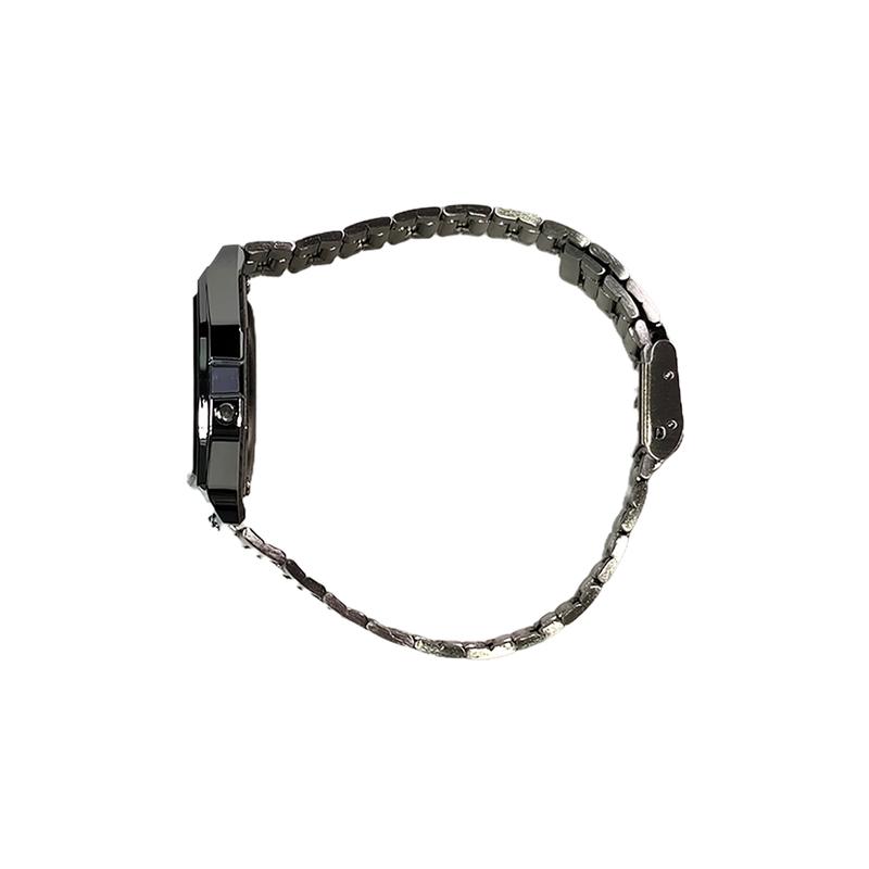 CASIO Customized watch modified series silver resin case classic retro small square watch fashion trend Quartz Steel Strap A158WA-1