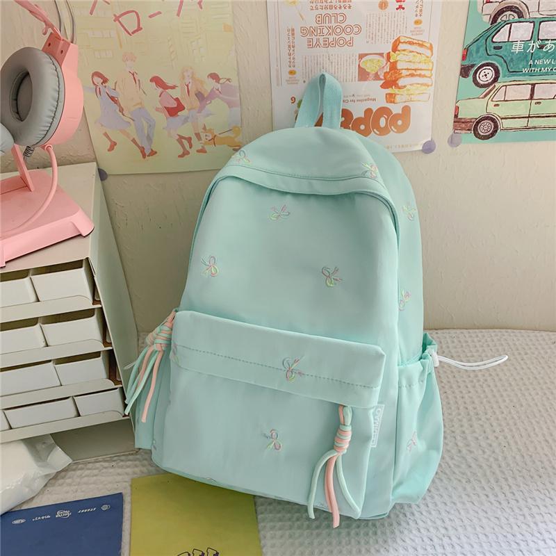 

Student Schoolbag Women s Lightweight Backpack Solid Color Travel Backpack