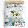 Vacation Car Surfboard Bedding Set 3pcs Boys Girls Duvet Cover Pillowcase Kids Adult Quilt Cover Double Bed Set Home Textile