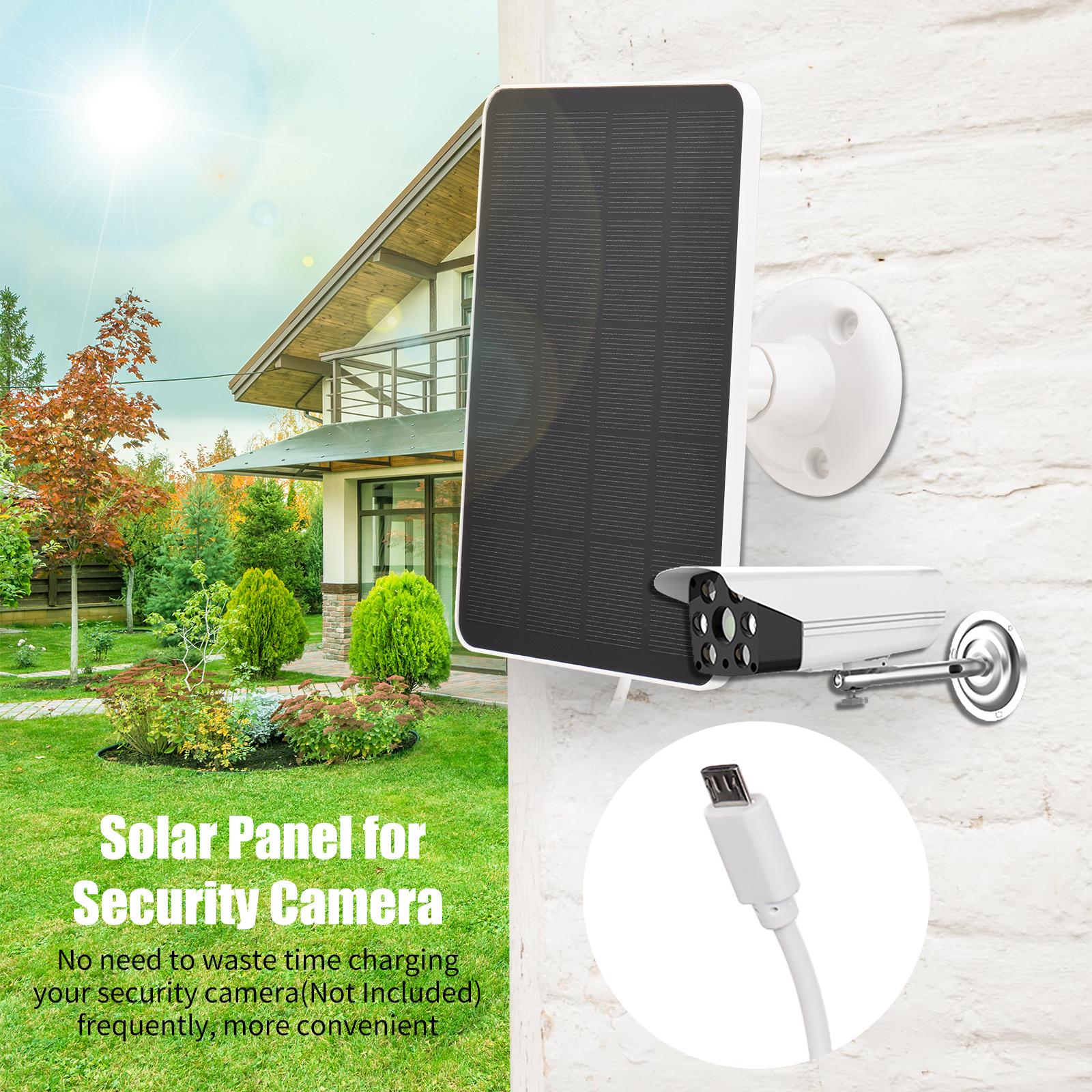 

4W 5V Солнечная панель для камеры безопасности Солнечное зарядное устройство с 10-футовым кабелем DIY Водонепроницаемый регулируемый