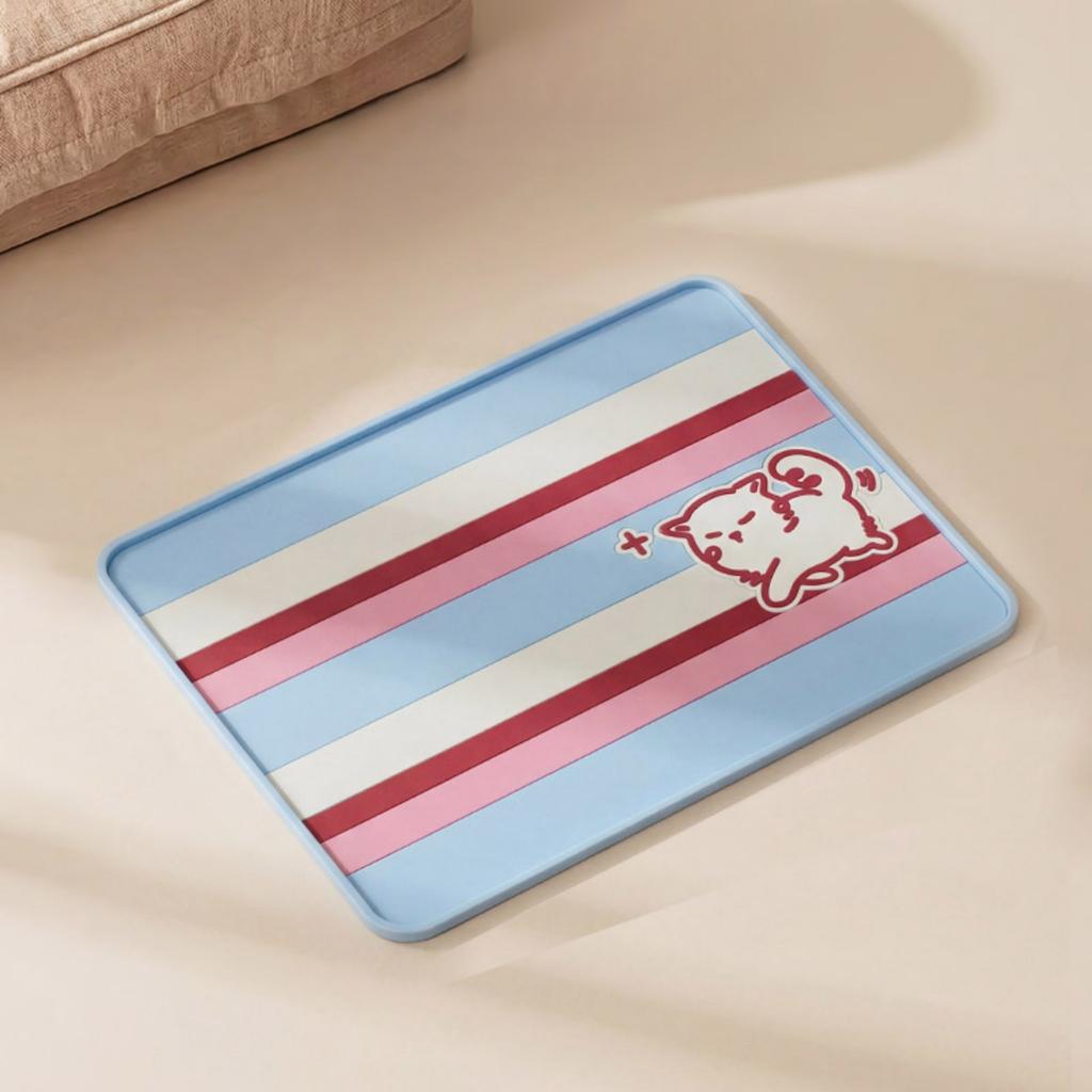 Pet Feeding Mat Silicone Non Slip Waterproof Easy Clean Foldable Design Durable Food Tray Protector for Cats and Dogs