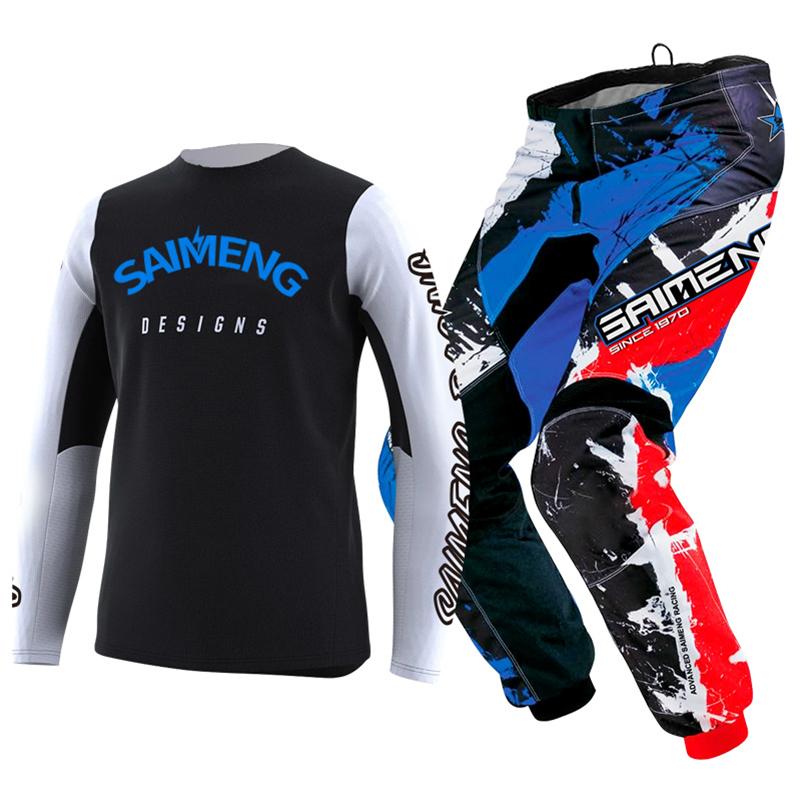 Motocross Gear Set for Kids Youth Jersey Pant Kits Child Green Motorcycle Black 3 4 5 6 7 8 9 10 Year Off-road Suit Blue Orange Enduro Cross Boy Girl