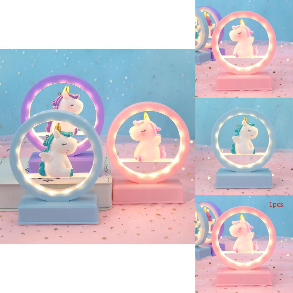 Cute Cartoon Unicorn Led Night Light Music Box Desktop Decor Ornament For Romantic Gift And Home Decor