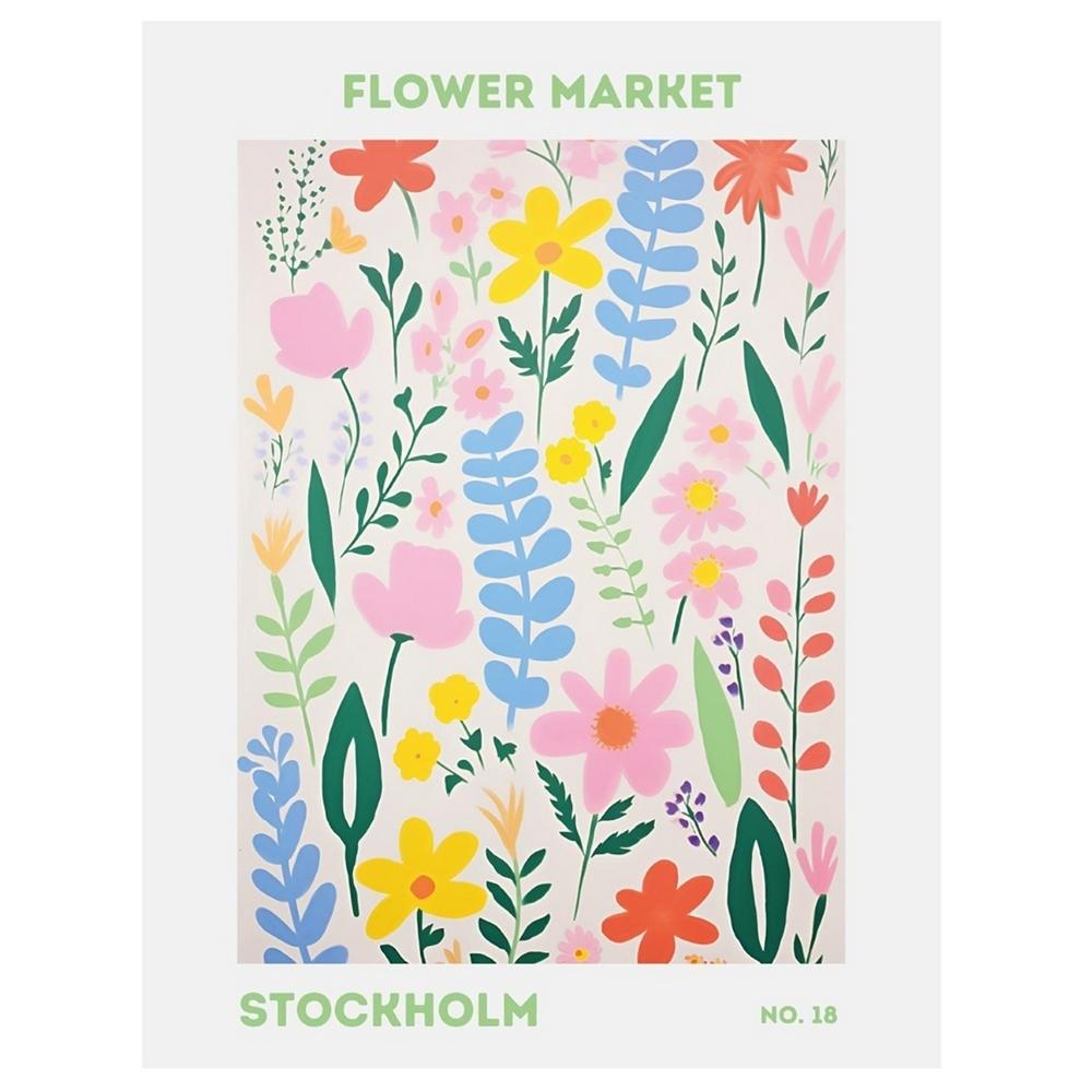 Jolly and Dash Flower Market Stockholm Print
