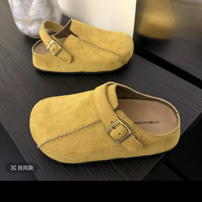 Fashion versatile one pedal two wear retro design platform slippers spring and summer kapibara outside wear women's casual half drag