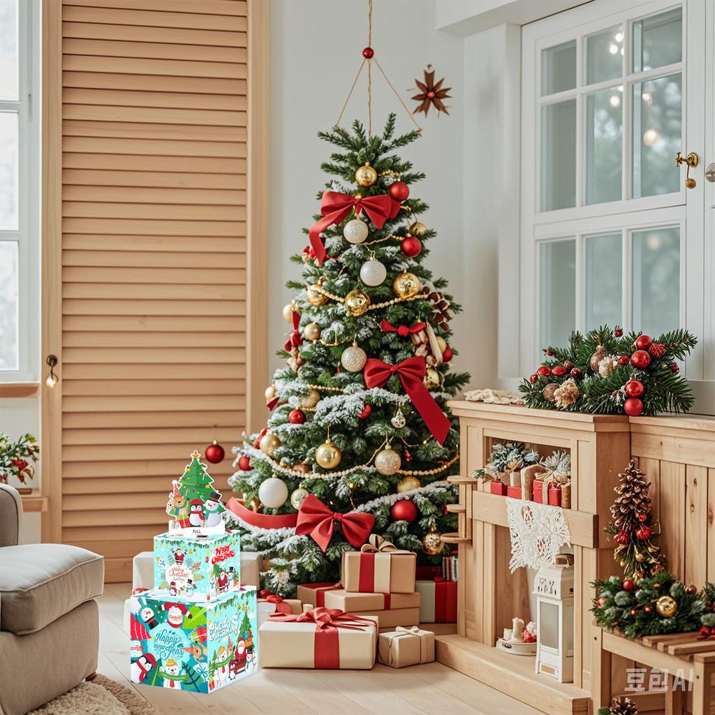 Dual Blue Layer Christmas Money Envelope Cardboard Construction Festive Gifts