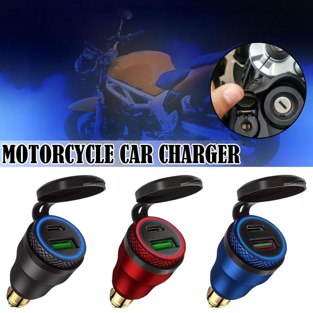 Aluminium USB Charger 30W PD Type-C QC 3.0 Quick Charger Adapter Waterproof for BMW Motorcycles style power socket U3G4