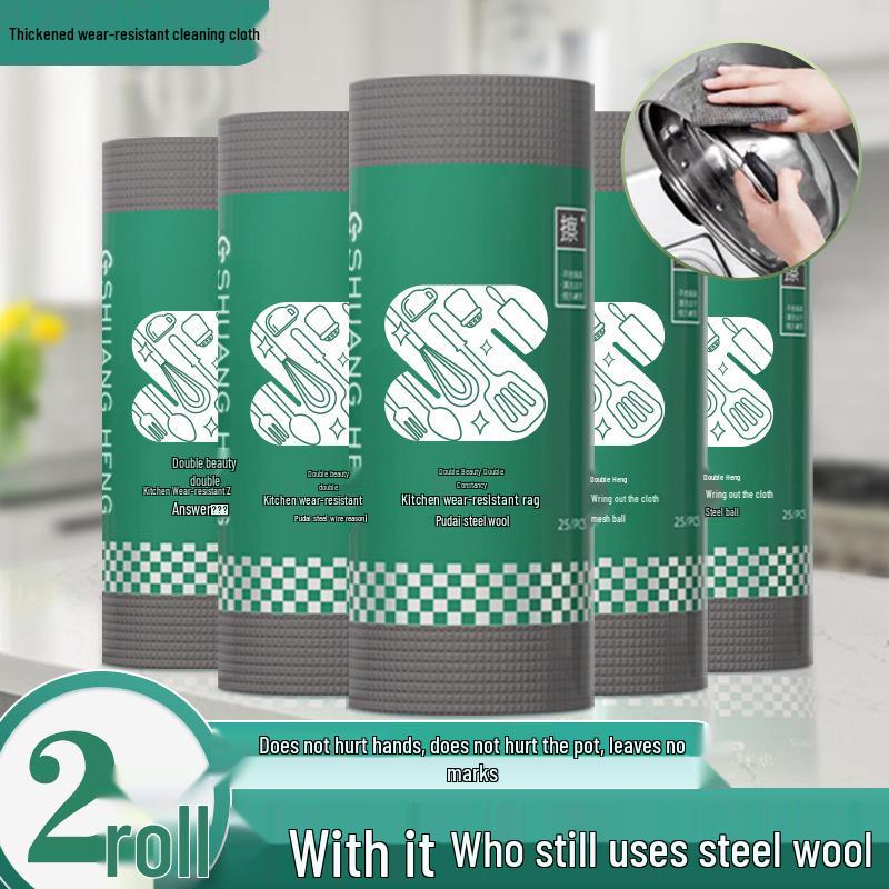 Wear-Resistant Dishcloths: Thick Absorbent, Non-Stick, Oil-Replacing Steel Wool Pads for Disposable Cleaning