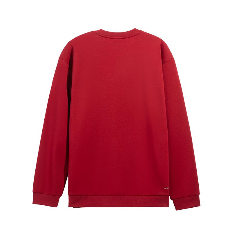 Li Ning Sweatshirts Unisex Vintage Red Crew Neck Moderate AWDVH11-4