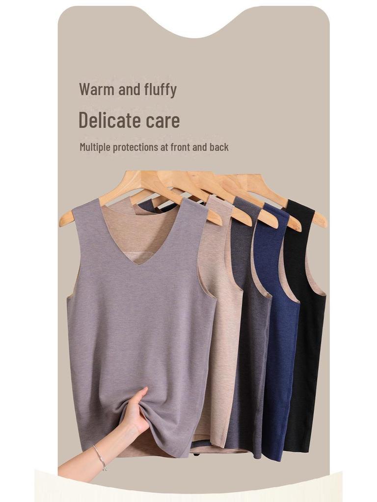 Herren Seide-Kaschmir Antibakterielle Nahtlose Warme Weste für Herbst und Winter