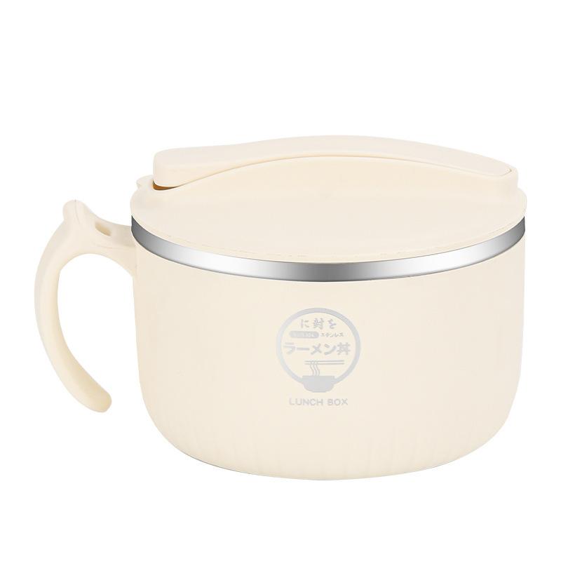 1300ML Noodle Bowl Food Grade Microwave Ramen Food Container with Lid and Handle Large Capacity Office Worker Instant Soup Cup