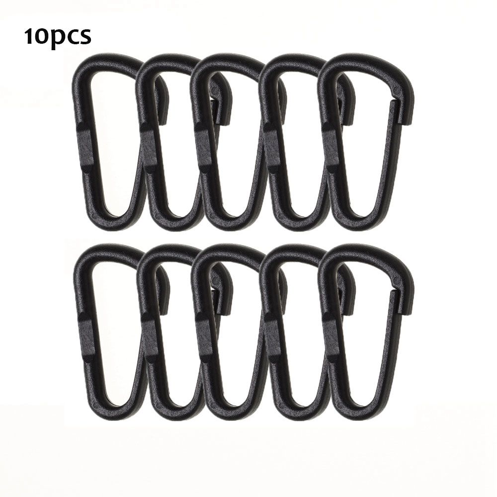 

10/20pcs Black Climbing Camping Hiking Outdoor Keychain Water Bottle Hooks D Carabiner Snap Clip