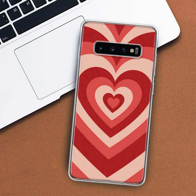 Fashion Purple Heart Swirl Circle Phone Case For Samsung Galaxy M21 M12 M31S M32 M51 M52 Note 20 Ulte 10 Plus 9 8 J4 J6 + J8 M11