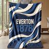 Everton Football Print Flannel Blanket, Soft Warm Lightweight Throw Blanket for Sofa Bed Camping