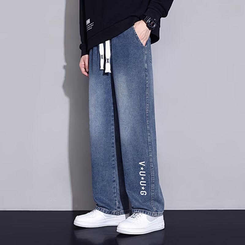 VUUG Men's American Retro Straight-Leg Denim Jeans