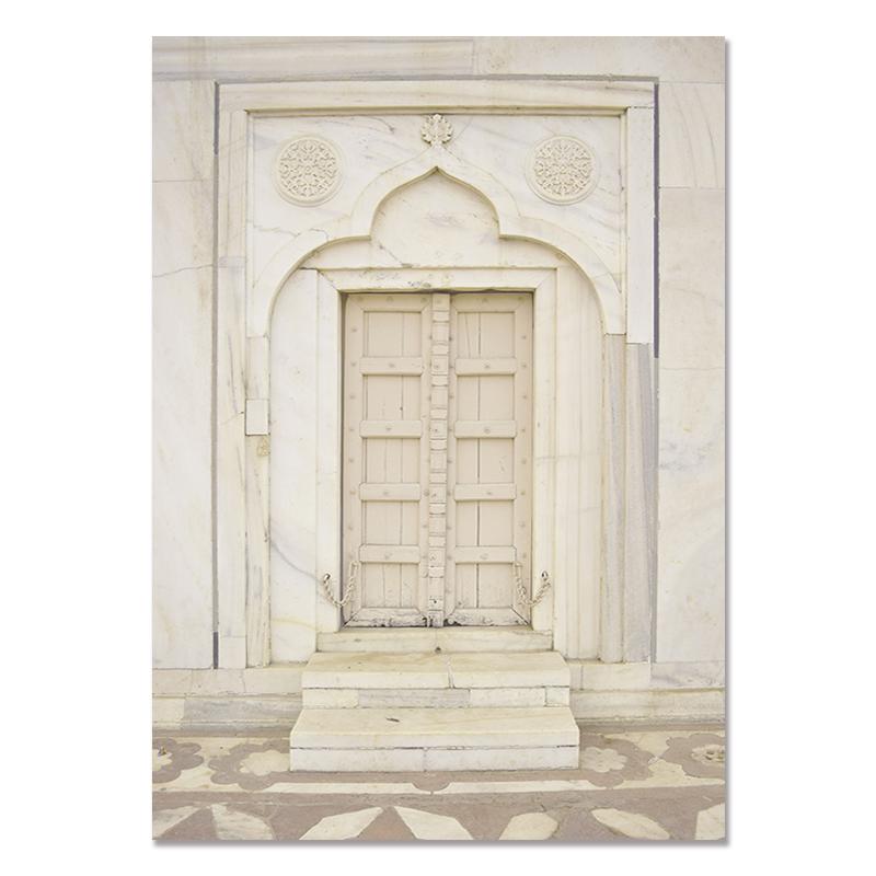 Islámské nástěnné umění Buliding Krajina Plakát Mešita Dveře Malba Květinové obrazy Tisk do obývacího pokoje Ramadan Decoration