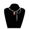 Fashion Gothic Bead Necklace with Unique Heart Shaped Irregular Pattern for Portable and Stylish Appeal