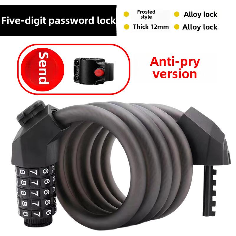 Přenosný zámek s heslem proti krádeži pro kola a elektromobily - silné ocelové lano
