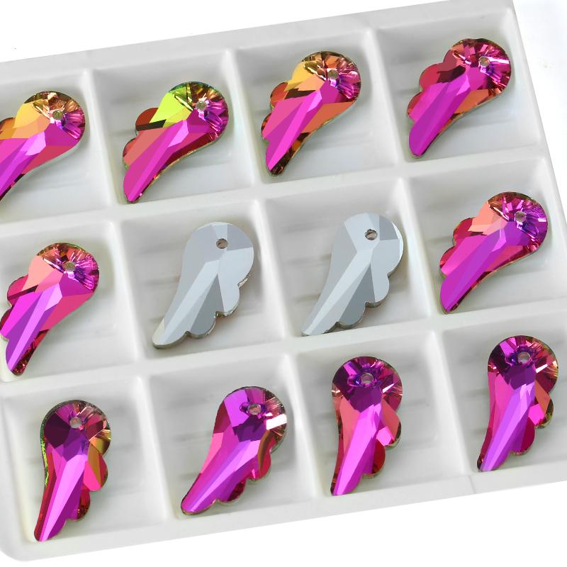 12Pcs Austria Crystal Pendant Loose Rhinestone Beads Charms Glass Jewelry Gems Stones for DIY Necklace Jewelry Making 11Styles