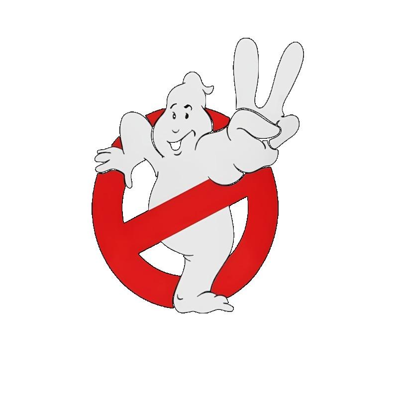 Men's Black T-Shirt with Ghostbusters Logo and Peace Sign Print Casual Wear for Everyday Use