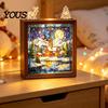 Innen-Haus-Dekoration DIY Weihnachten Acryl-Puzzle Nachtlicht, Holzrahmen Handmontiertes Puzzle Schreibtischlicht Lampe, Kreatives LED für Schlafzimmer