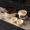Light luxury one pot two cups travel kung fu tea set tea separation small tea table tea maker business souvenir