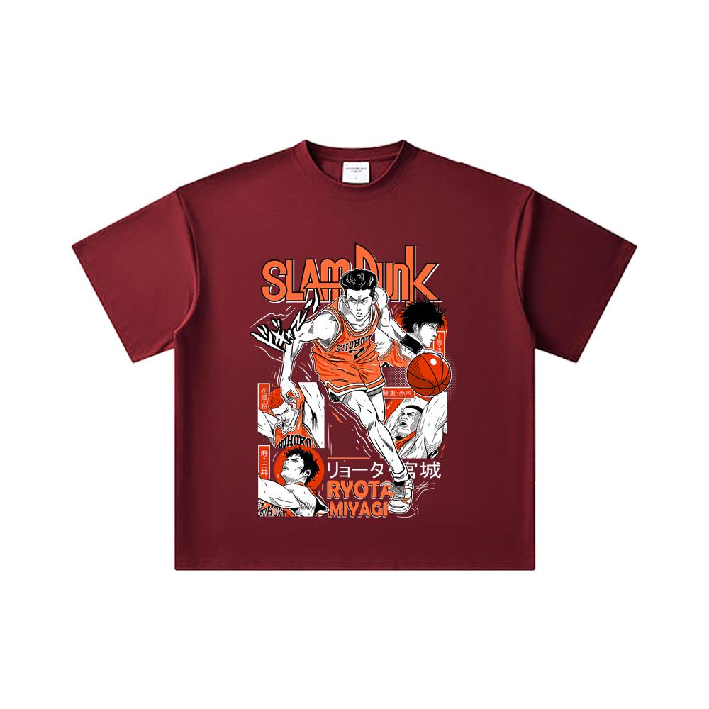 260 GSM Double Yarn 32 Count 100% Cotton Slam Dunk V5 Ryota Print Unisex Heavy Cotton T Shirt