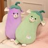 Eggplant Piggy Doll Long Hug Pillow for Kids - Sleeping, Soothing, Back Support Cushion