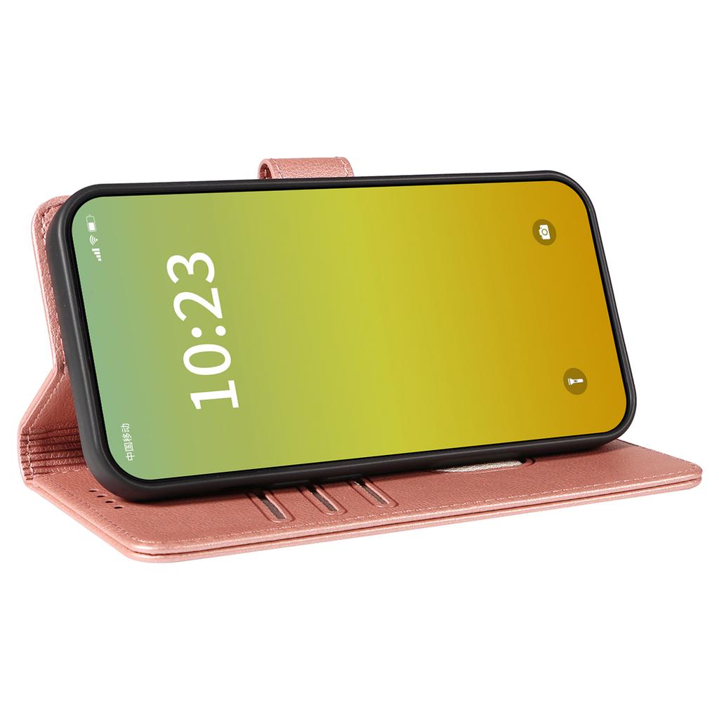 For iPhone 15 Pro Leather Case Litchi Texture RFID Blocking Wallet Stand Phone Cover