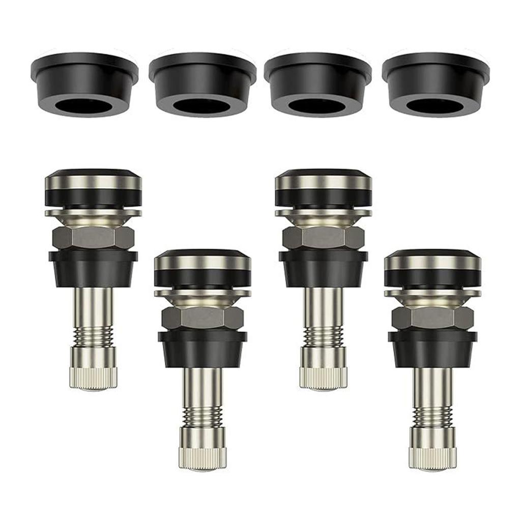 Set di 4 Pezzi Valvole per Pneumatici Auto in Metallo Valvole per Pneumatici in Metallo Valvole per Pneumatici in Metallo Valvole a Montaggio Esterno Stelo Valvole in Acciaio Inossidabile