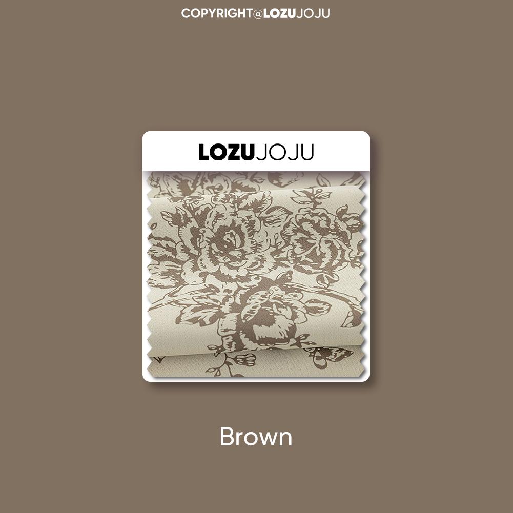 

1PC LOZUJOJU 70-80% Blackout Degree European Retro Printed Ruffle Edge Blackout Штора для домашнього декору спальні Вітальня W100cm x L130cm коричневий