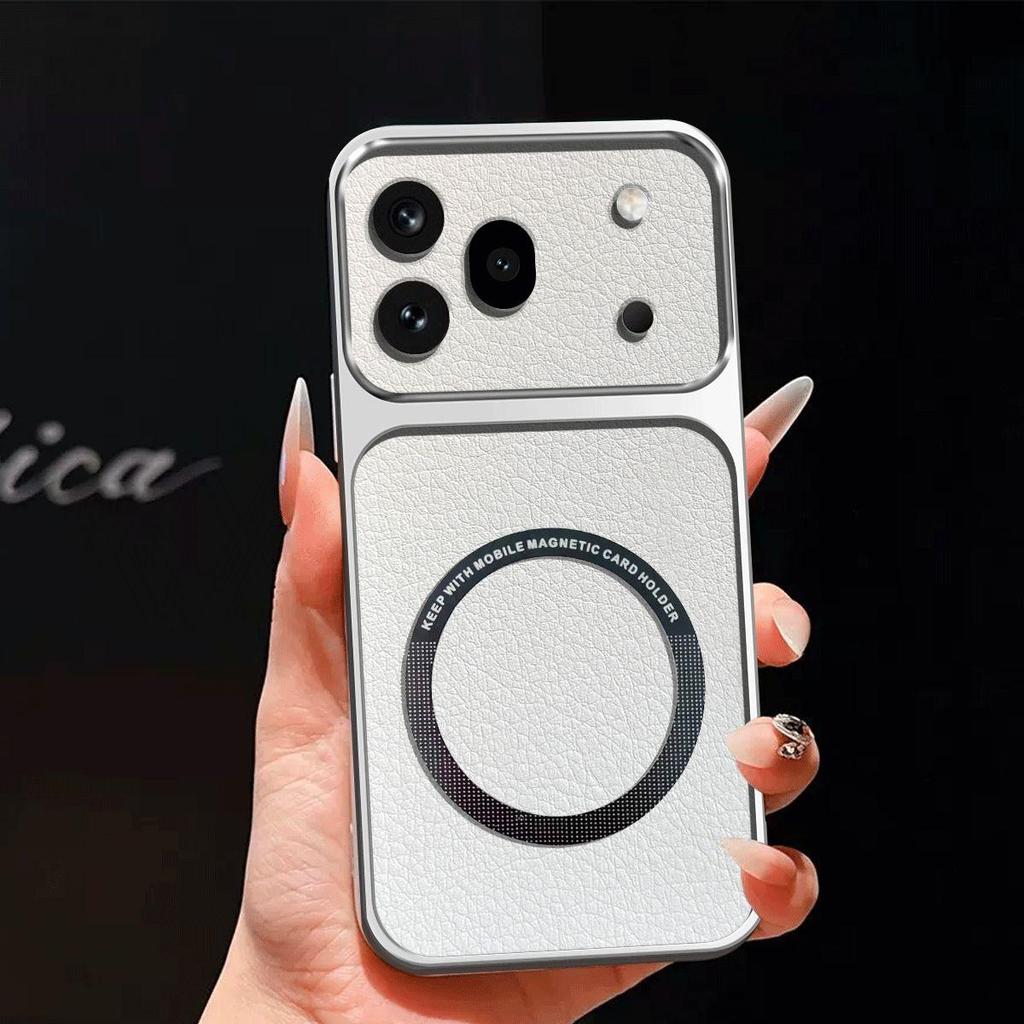 Upgraded Big Lens Protection Case for HONOR 600 Pro Luxury Leather Casing with Magnetic Ring