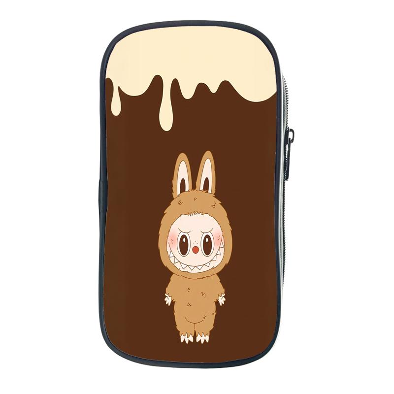 Labubu Cartoon Pen Bag The Monsters Printed Stationery Box Abubu Large Capacity Pencil Case Cute Anime Bags Student School Bag
