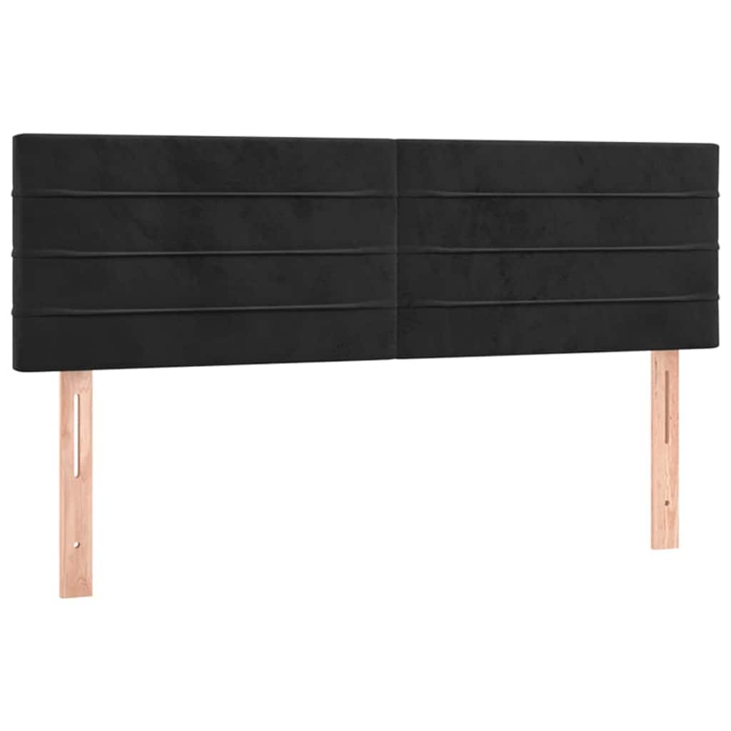 Vidaxl Letto Continentale Con Materasso, Nero, Velluto, 140X190 Cm