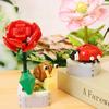 Butterfly Insect Potted Plant Bonsai Flower Block Rose Decoration DIY Mini Building Block Figure Plastic Toy Gift Kids Girls