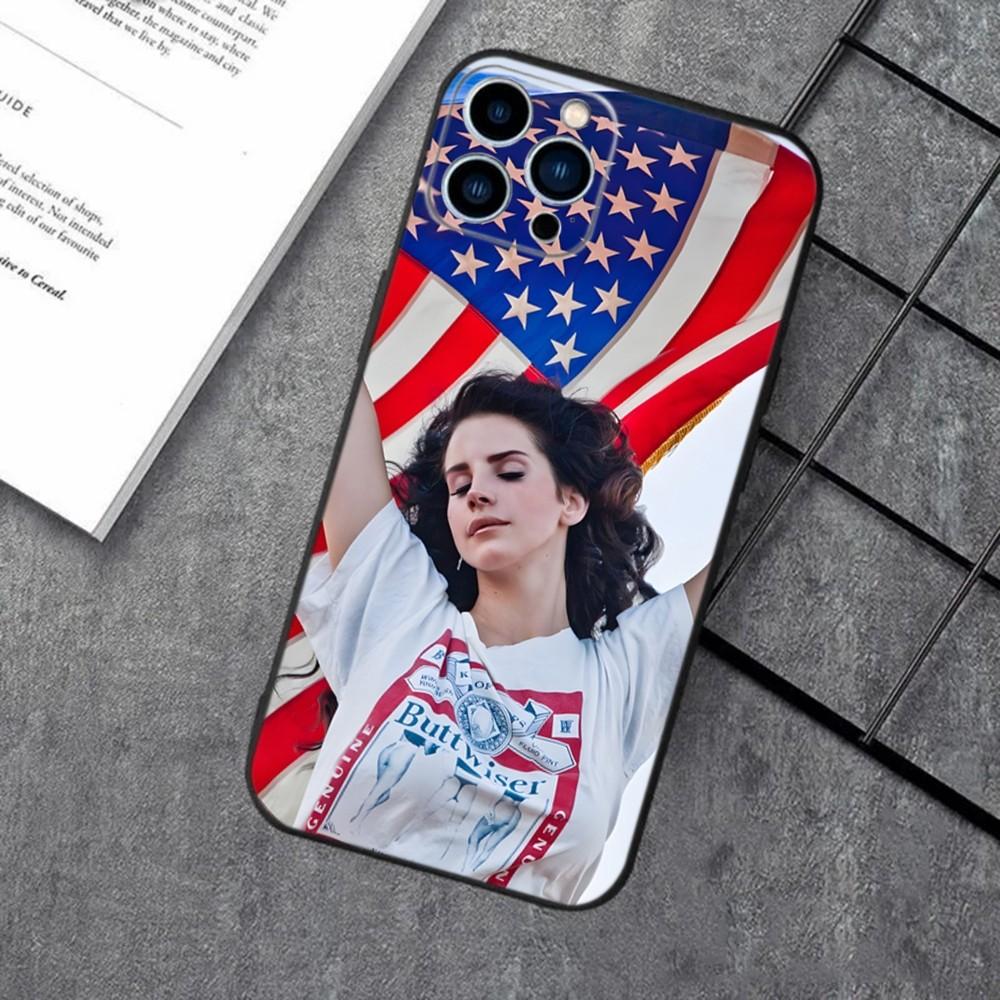 L-Lana Del Rey Singer Phone Case For Apple iPhone 15,14,13,12,11,XS,XR,X,8,7,Pro,Max,Plus,mini Silicone Black Cover
