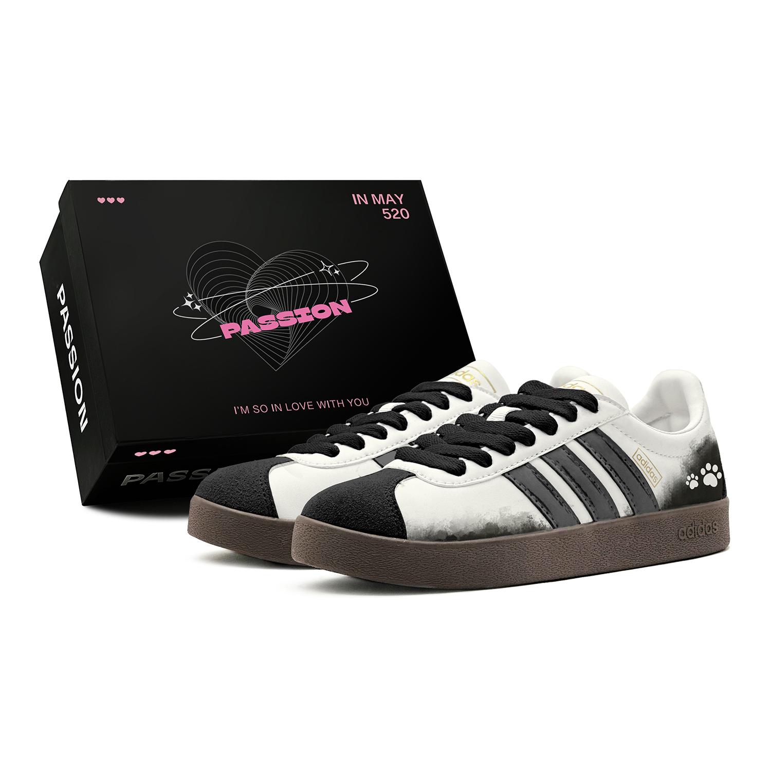 

Adidas Vl Court Classic Ink Dyed Cute Tracks, Preppy Style, Thin Sole Shoes, Comfortable Lightweight, Individual Fun JI0497(TeamS2-S-BOX) 45⅓