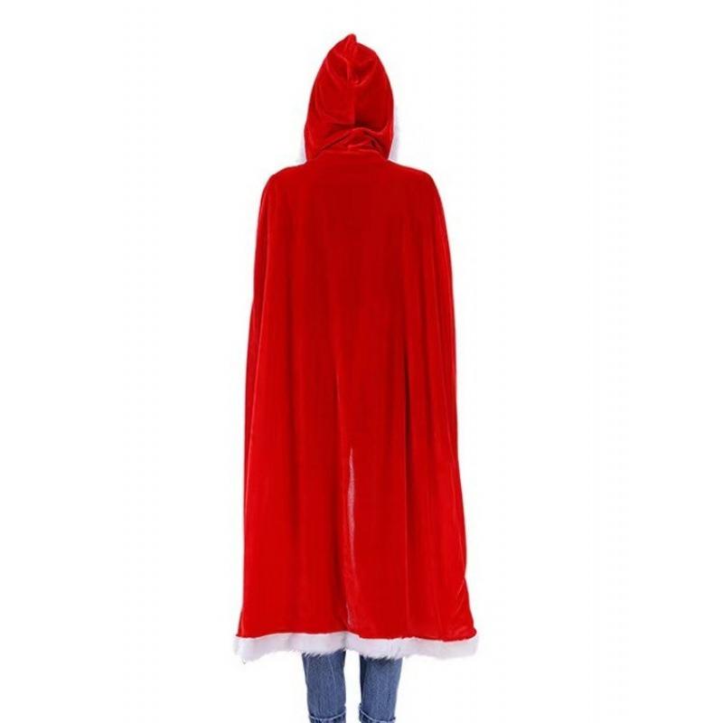 Costum Crăciun pentru adulți pelerină Crăciun pelerină Crăciun costum Moș Crăciun rochie Crăciun din catifea aurie în